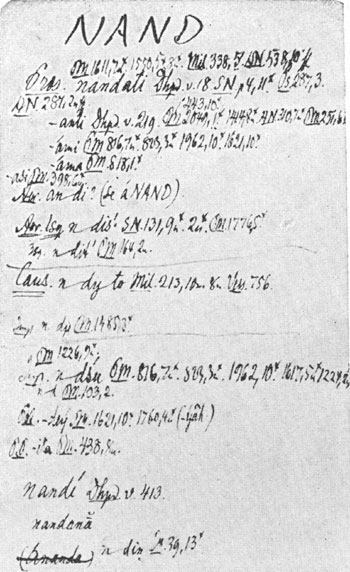 The Sanskrit root NAND.